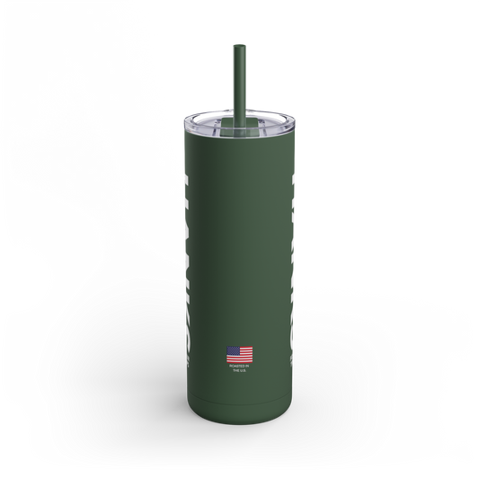 On-the-Go Gratitude – 20oz Skinny Tumbler in Mission Green