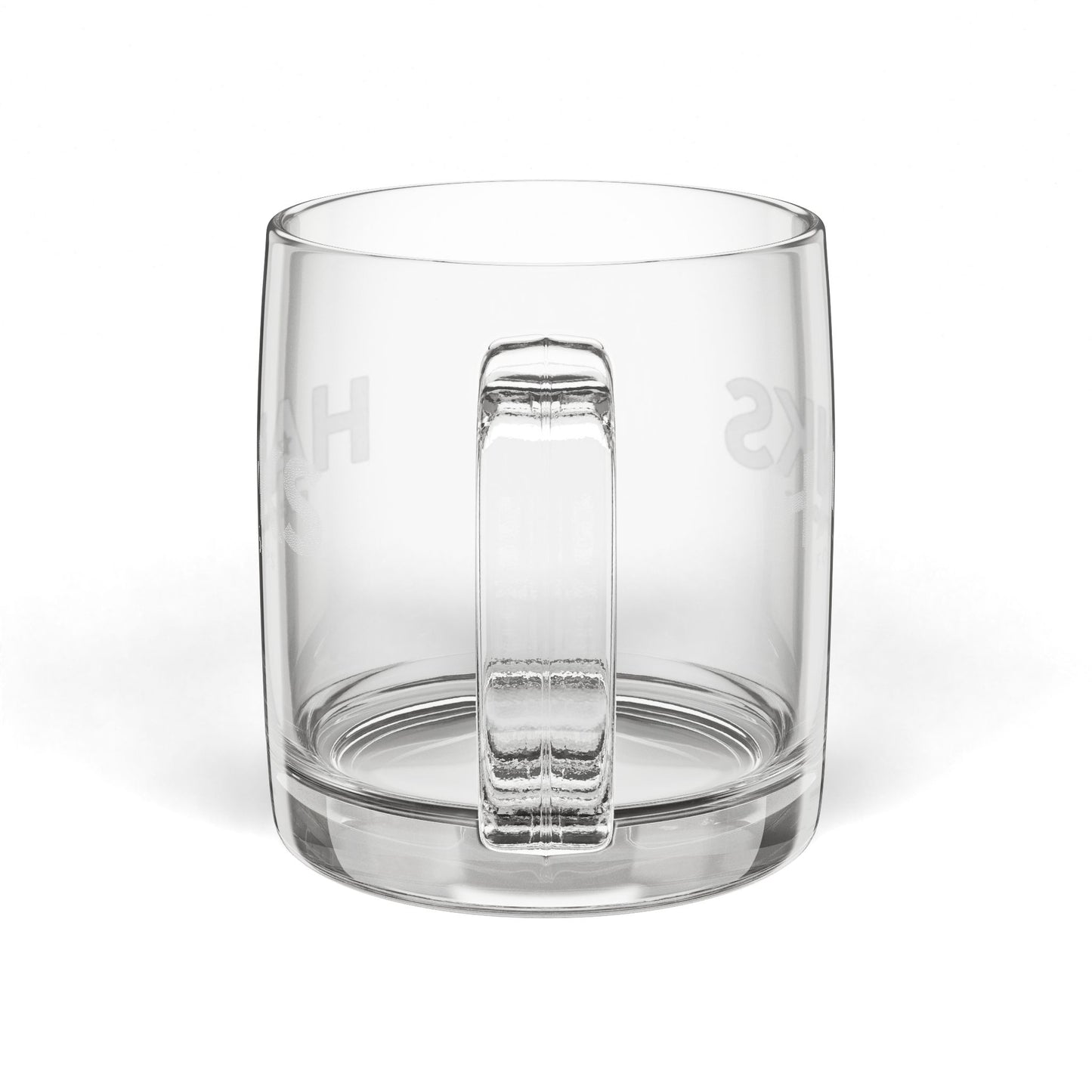 "HANKS" Engraved Glass Coffee Mug (12.25 oz)