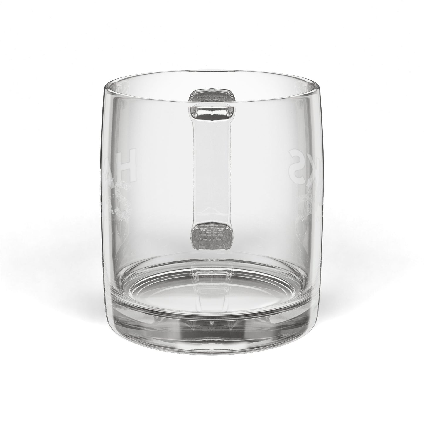 "HANKS" Engraved Glass Coffee Mug (12.25 oz)