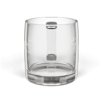 "HANKS" Engraved Glass Coffee Mug (12.25 oz)