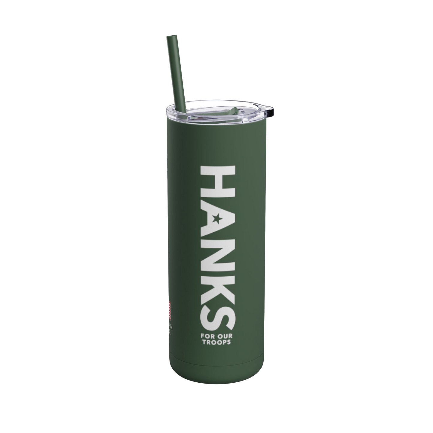 On-the-Go Gratitude – 20oz Skinny Tumbler in Mission Green
