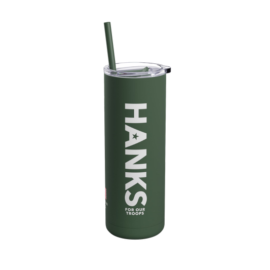 On-the-Go Gratitude – 20oz Skinny Tumbler in Mission Green