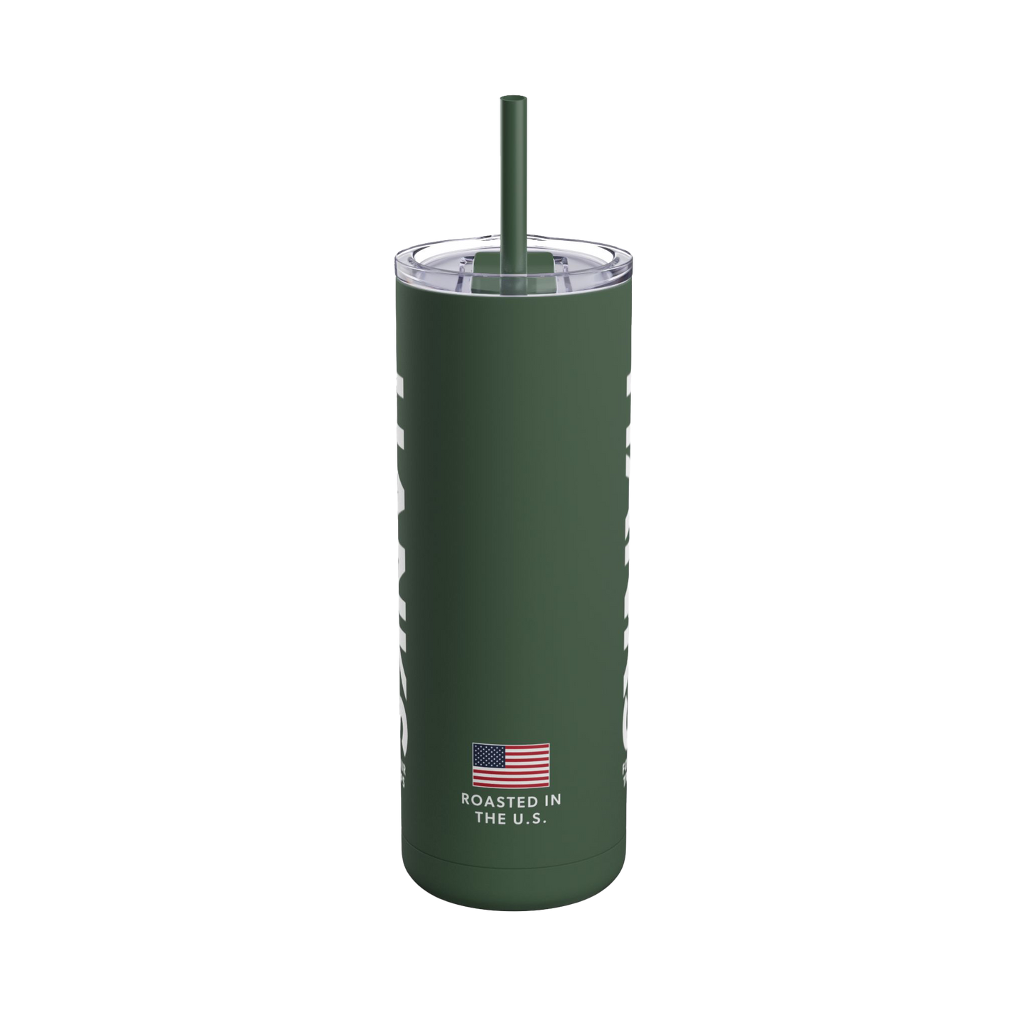 On-the-Go Gratitude – 20oz Skinny Tumbler in Mission Green