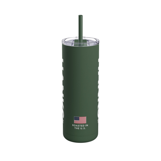 On-the-Go Gratitude – 20oz Skinny Tumbler in Mission Green