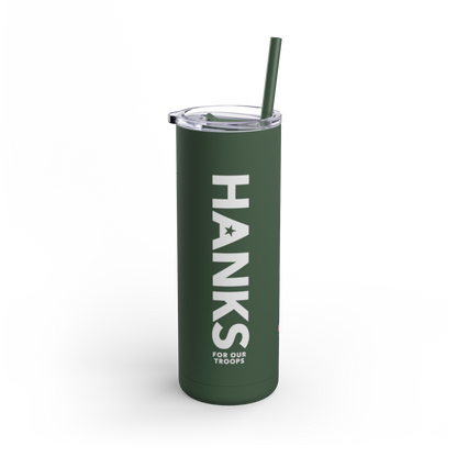 On-the-Go Gratitude – 20oz Skinny Tumbler in Mission Green