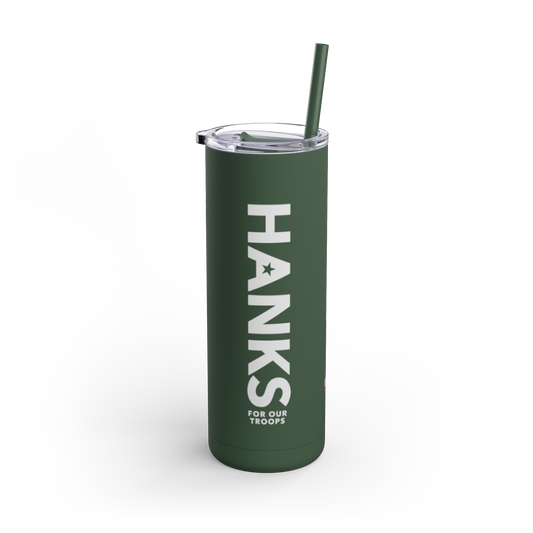 On-the-Go Gratitude – 20oz Skinny Tumbler in Mission Green