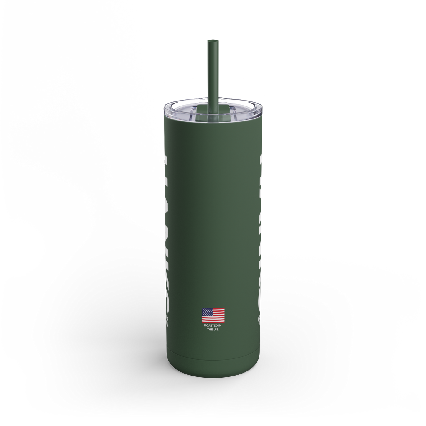 On-the-Go Gratitude – 20oz Skinny Tumbler in Mission Green