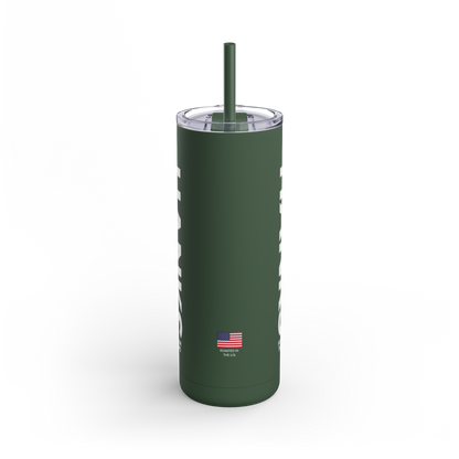 On-the-Go Gratitude – 20oz Skinny Tumbler in Mission Green