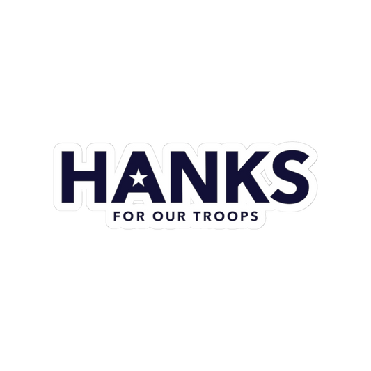 "HANKS for Our Troops" Horizontal Kiss-Cut Sticker