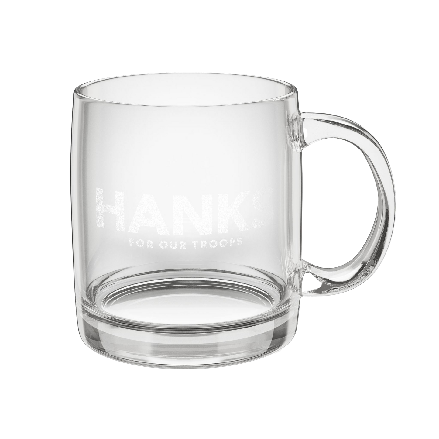 "HANKS" Engraved Glass Coffee Mug