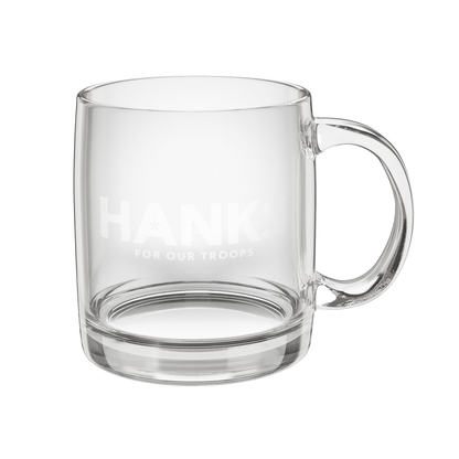 "HANKS" Engraved Glass Coffee Mug